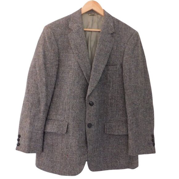 Harris Tweed Blazer Jacket Hardwick Clothes Made in Scotland 100% Wool 40R - Picture 1 of 8